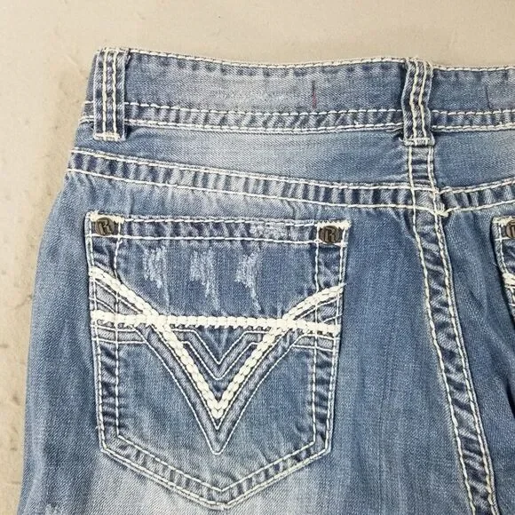Rock & Roll Cowboy denim jeans men's 38x32 double barrel relaxed straight